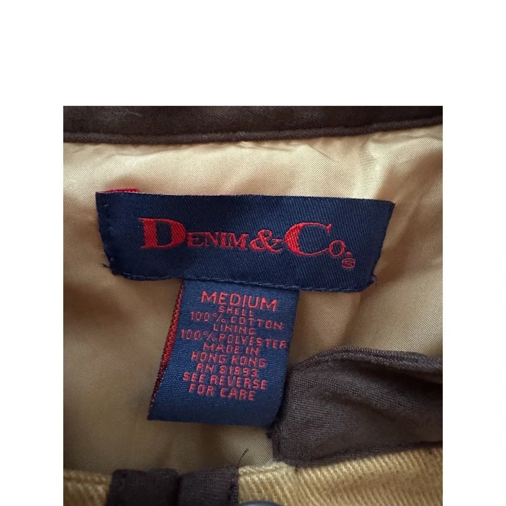 Denim & Co Womens Tan Corduroy Embroidered Floral‎ Paisley Jacket Medium A69383